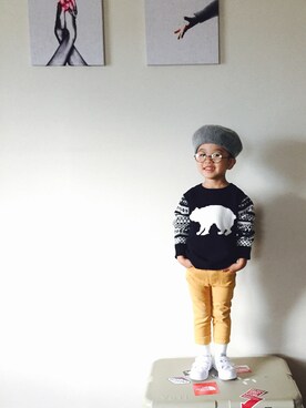 かず。さん（キッズ・100cm）の秋コーディネート