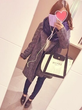 「ENVYM（アンビー）のアイテム（チェスターコート）」を使った、May♡さん（レディース・147cm）の冬コーディネート