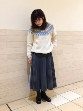 「FUDGE（ファッジ）のアイテム」を使った、山崎さん（レディース・150cm）の秋コーディネート