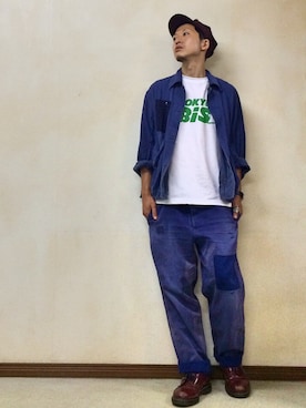 「ジャパンブルー」｜「アイテム（その他アウター）」を使った、サトルさん（メンズ・176cm）の夏コーディネート