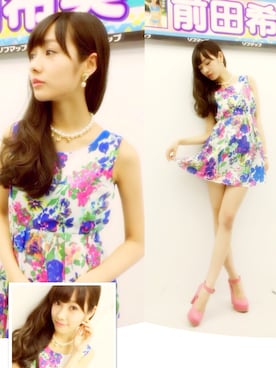 「MERCURYDUO（マーキュリーデュオ）のアイテム（ワンピース/ドレス）」を使った、前田希美さん（レディース・158cm）の春コーディネート