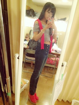 「TOMMY（トミー）のアイテム」を使った、前田希美さん（レディース・158cm）の夏コーディネート