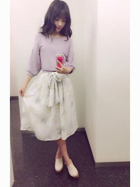 「NICE CLAUP（ナイスクラップ）のアイテム」を使った、前田希美さん（レディース・158cm）の春コーディネート