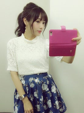 「Guess（ゲス）のアイテム（腕時計）」を使った、前田希美さん（レディース・158cm）の春コーディネート