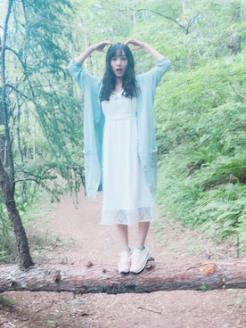 「Supreme.La.La.（シュープリームララ）のアイテム（ワンピース/ドレス）」を使った、前田希美さん（レディース・158cm）の夏コーディネート