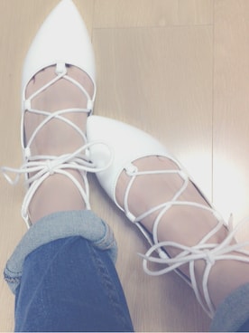 「MICOAMERI（ミコアメリ）のアイテム（シューズ）」を使った、前田希美さん（レディース・158cm）の夏コーディネート