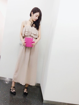 「アイテム（チョーカー）」を使った、前田希美さん（レディース・158cm・20代）の夏コーディネート