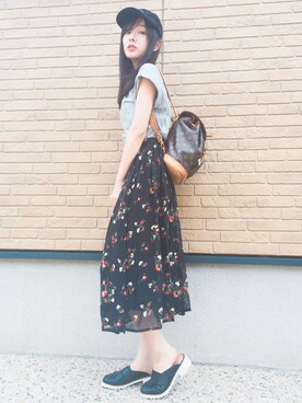 「FREE'S MART（フリーズマート）のアイテム（サンダル）」を使った、前田希美さん（レディース・158cm）の夏コーディネート