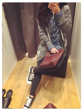 「Abercrombie&Fitch（アバークロンビーアンドフィッチ）のアイテム（ピーコート）」を使った、二狗蛋的女神さん（レディース・155cm）の秋コーディネート