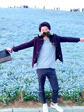「花見」｜「アイテム（その他アウター）」を使った、KEITA☆さん（メンズ・172cm）の春コーディネート