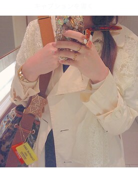 「べっ甲」｜「アイテム（ジャケット/アウター）」を使った、Momokoさん（レディース・156cm）の春コーディネート
