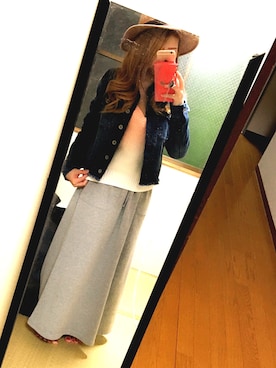「EGOIST（エゴイスト）のアイテム（デニムジャケット）」を使った、Yuuriさん（レディース・148cm）の春コーディネート