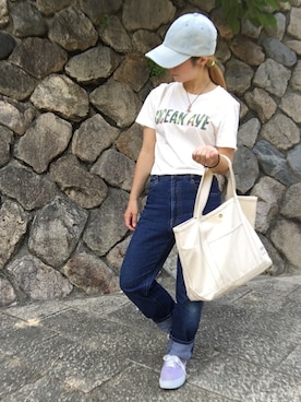 「GORGE（ゴージ）のアイテム（キャップ）」を使った、Yuuriさん（レディース・148cm）の夏コーディネート