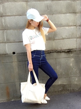 「GORGE（ゴージ）のアイテム（キャップ）」を使った、Yuuriさん（レディース・148cm）の夏コーディネート