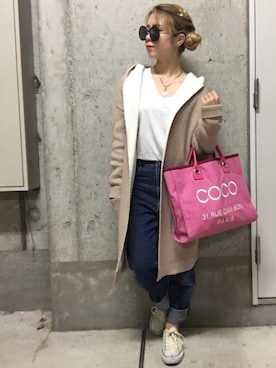 「AZUL（アズール）のアイテム（その他アウター）」を使った、Yuuriさん（レディース・148cm）の秋コーディネート
