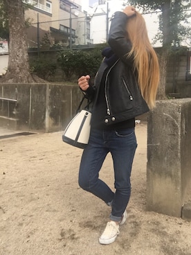 「3色コーデ」｜「アイテム（その他）」を使った、Yuuriさん（レディース・148cm）の秋コーディネート