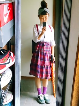 「カンケンBAG」｜「アイテム（その他）」を使った、mayumeさん（レディース・155cm）の夏コーディネート