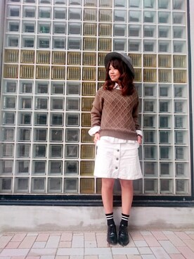 「topic luxe（トピックラックス）のアイテム（トップス）」を使った、けーこさん（レディース・156cm）の秋コーディネート