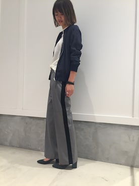 「EN ROUTE（アンルート）のアイテム（ブルゾン）」を使った、R.Morosawaさん（レディース・167cm）の夏コーディネート
