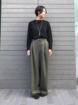 「EN ROUTE（アンルート）のアイテム（その他パンツ）」を使った、R.Morosawaさん（レディース・167cm）の秋コーディネート