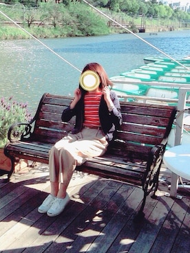 「Ray BEAMS（レイビームス）のアイテム（ブルゾン）」を使った、しそ。さん（レディース・154cm）の春コーディネート