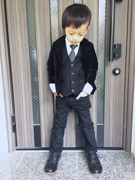 「next（next）のアイテム（ドレスシューズ、ブラック系）」を使った、yuraさん（キッズ・160cm）の秋コーディネート