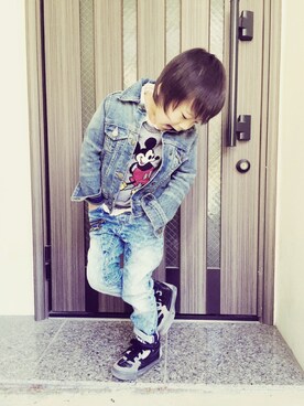 「DIESEL KIDS」｜「アイテム（トップス）」を使った、yuraさん（キッズ・100cm）の春コーディネート