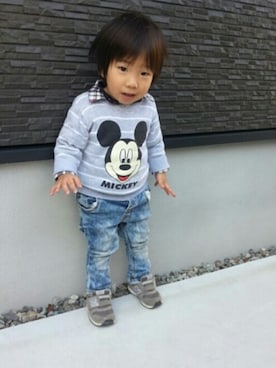 「#ミッキー」｜aynさん（キッズ・80cm）の冬コーディネート