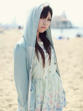 「axes femme（アクシーズファム）のアイテム（パーカー）」を使った、わぴさん（レディース・151cm）の夏コーディネート