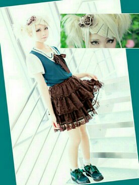 「axes femme（アクシーズファム）のアイテム（その他シューズ）」を使った、わぴさん（レディース・152cm）の夏コーディネート