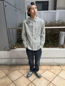 「TYPE BLUE（タイプブルー）のアイテム（シャツ/ブラウス）」を使った、Pakkun14さん（メンズ・165cm）の冬コーディネート