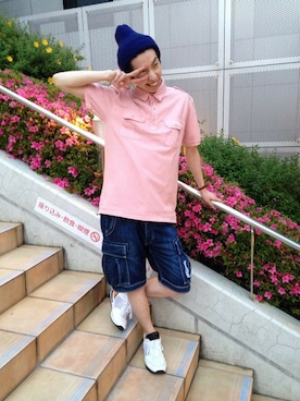 「TYPE BLUE（タイプブルー）のアイテム（パンツ）」を使った、Pakkun14さん（メンズ・165cm）の春コーディネート