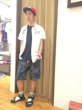 「TYPE BLUE（タイプブルー）のアイテム（シャツ/ブラウス）」を使った、Pakkun14さん（メンズ・165cm）の春コーディネート
