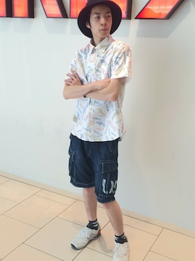 「TYPE BLUE（タイプブルー）のアイテム（パンツ）」を使った、Pakkun14さん（メンズ・165cm）の夏コーディネート