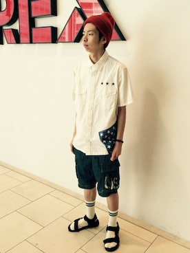 「TYPE BLUE（タイプブルー）のアイテム」を使った、Pakkun14さん（メンズ・165cm）の夏コーディネート