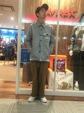 「TYPE BLUE（タイプブルー）のアイテム（トップス）」を使った、Pakkun14さん（メンズ・165cm）の秋コーディネート