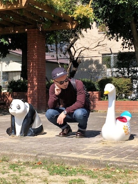 「TOPMAN（トップマン）のアイテム（ニット/セーター）」を使った、初珠さん（メンズ・167cm）の秋コーディネート