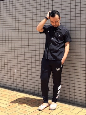 「GROK LEATHER（グロックレザー）のアイテム」を使った、初珠さん（メンズ・167cm）の夏コーディネート