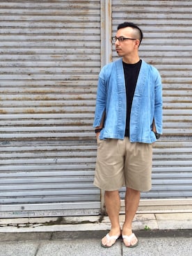 「GROK LEATHER（グロックレザー）のアイテム」を使った、初珠さん（メンズ・167cm）の夏コーディネート