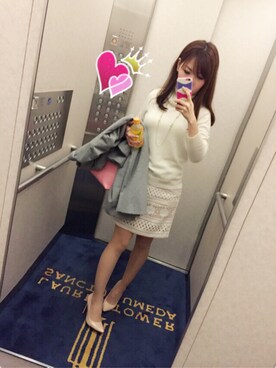 「skirt」｜「アイテム（チェスターコート）」を使った、kaoririさん（レディース・154cm）の秋コーディネート