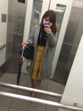 「Lily Brown」｜「アイテム（チェスターコート）」を使った、kaoririさん（レディース・154cm）の秋コーディネート