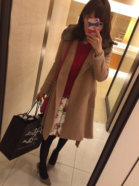 「DIANA」｜「アイテム（その他アウター）」を使った、kaoririさん（レディース・154cm）の冬コーディネート