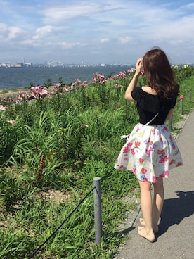 「STRAWBERRY-FIELDS（ストロベリーフィールズ）のアイテム（シューズ）」を使った、kaoririさん（レディース・154cm）の夏コーディネート