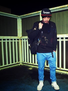 「nanamica（ナナミカ）のアイテム（バッグ）」を使った、boku.tomciさん（メンズ・174cm）の春コーディネート