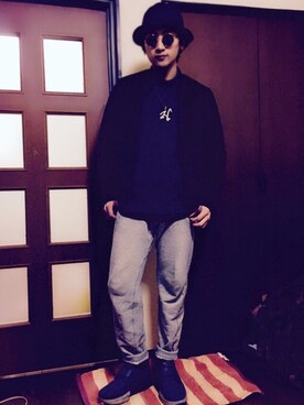 「FACTOTUM（ファクトタム）のアイテム（ブルゾン）」を使った、hideさん（メンズ・166cm）の冬コーディネート