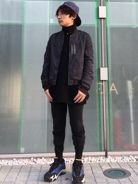 「FACTOTUM（ファクトタム）のアイテム（ブルゾン）」を使った、hideさん（メンズ・166cm）の冬コーディネート