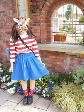 「AS as know as（エーエス アズノウアズ）のアイテム（スカート）」を使った、まちるださん（レディース・155cm）の春コーディネート