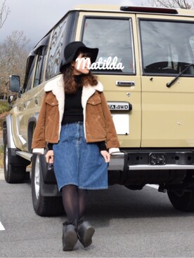 「RNA（アールエヌエー）のアイテム（その他アウター）」を使った、まちるださん（レディース・155cm）の秋コーディネート