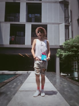 「TOPMAN（トップマン）のアイテム（レッグウェア）」を使った、duveticaさん（メンズ・172cm）の春コーディネート