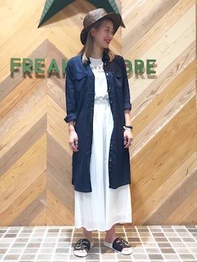 「ゆるゆる」｜「アイテム（シャツワンピース）」を使った、konomiさん（レディース・158cm）の夏コーディネート